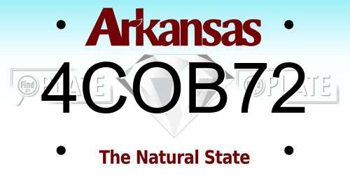 4COB72 Arkansas License Plate