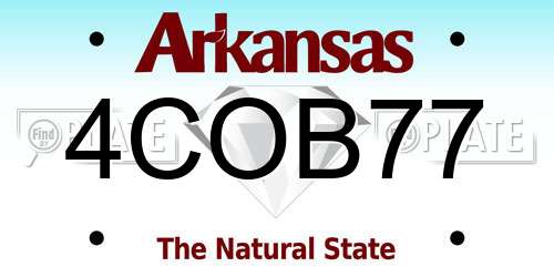 4COB77 Arkansas License Plate