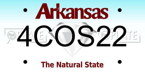 4COS22 Arkansas License Plate