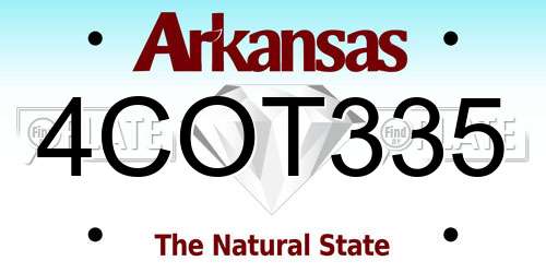 4COT335 Arkansas License Plate