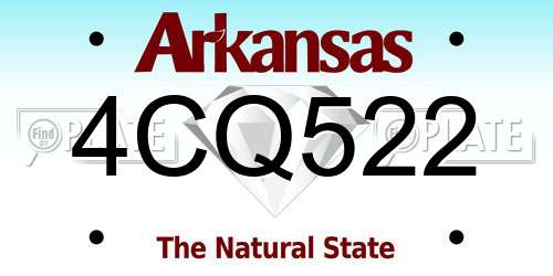 4CQ522 Arkansas License Plate