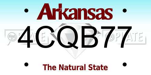 4CQB77 Arkansas License Plate