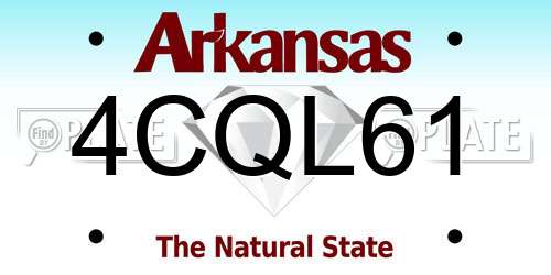4CQL61 Arkansas License Plate