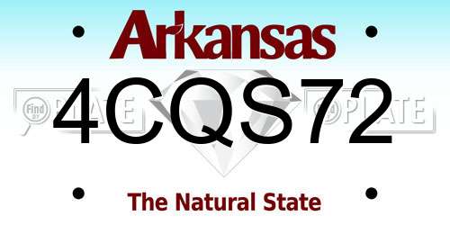 4CQS72 Arkansas License Plate