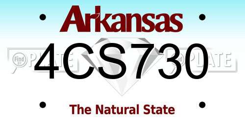4CS730 Arkansas License Plate