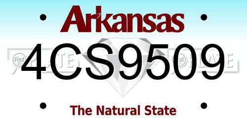 4CS9509 Arkansas License Plate