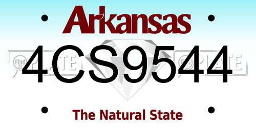 4CS9544 Arkansas License Plate