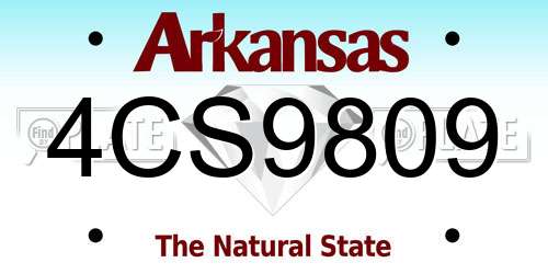 4CS9809 Arkansas License Plate