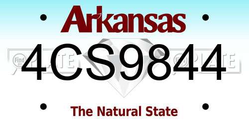 4CS9844 Arkansas License Plate
