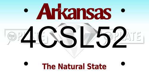 4CSL52 Arkansas License Plate
