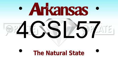 4CSL57 Arkansas License Plate