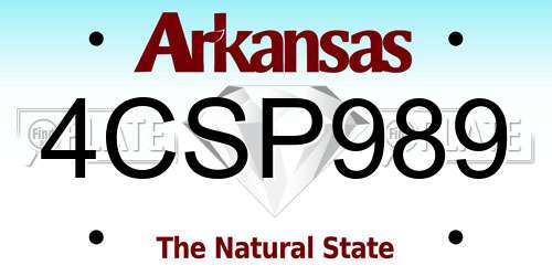 4CSP989 Arkansas License Plate