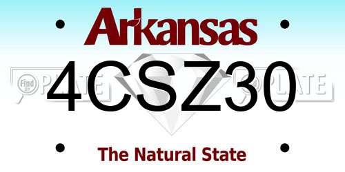 4CSZ30 Arkansas License Plate