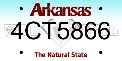 4CT5866 Arkansas License Plate