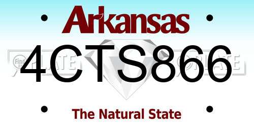 4CTS866 Arkansas License Plate