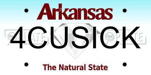 4CUSICK Arkansas License Plate