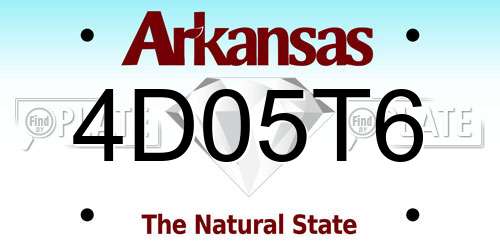 4D05T6 Arkansas License Plate