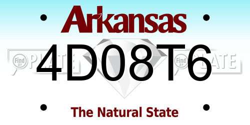 4D08T6 Arkansas License Plate