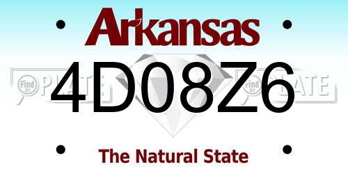 4D08Z6 Arkansas License Plate