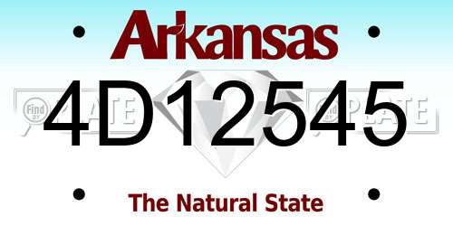 4D12545 Arkansas License Plate