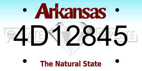 4D12845 Arkansas License Plate
