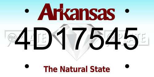 4D17545 Arkansas License Plate