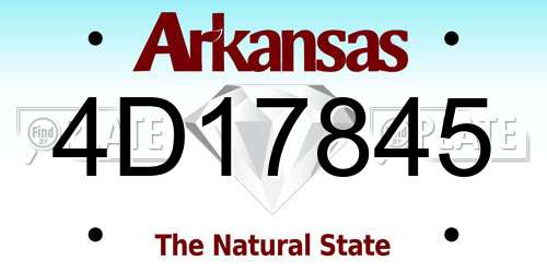 4D17845 Arkansas License Plate