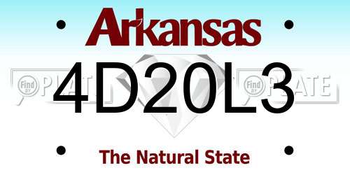 4D20L3 Arkansas License Plate