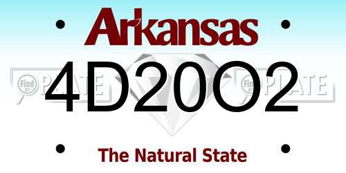 4D20O2 Arkansas License Plate