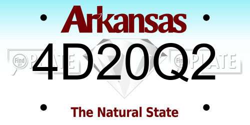 4D20Q2 Arkansas License Plate