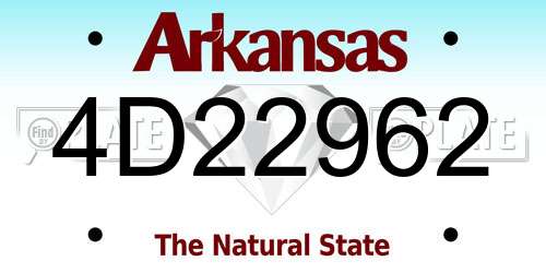 4D22962 Arkansas License Plate