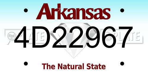 4D22967 Arkansas License Plate