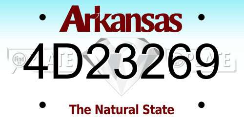 4D23269 Arkansas License Plate