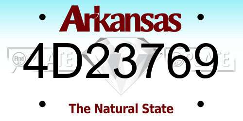 4D23769 Arkansas License Plate