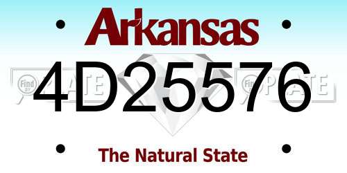 4D25576 Arkansas License Plate