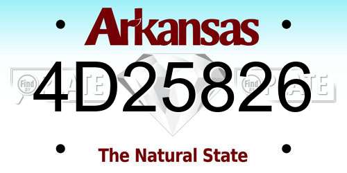 4D25826 Arkansas License Plate