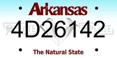 4D26142 Arkansas License Plate
