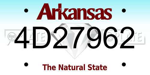 4D27962 Arkansas License Plate