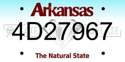 4D27967 Arkansas License Plate