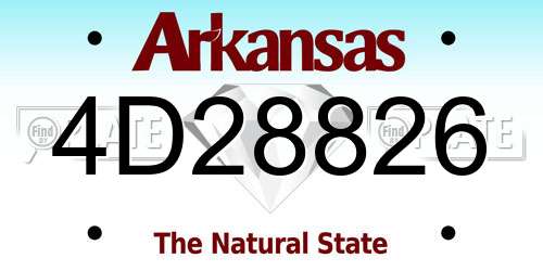 4D28826 Arkansas License Plate