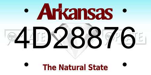 4D28876 Arkansas License Plate