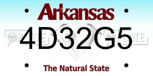 4D32G5 Arkansas License Plate