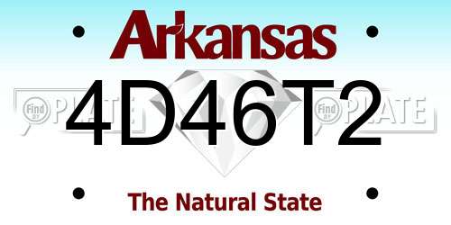 4D46T2 Arkansas License Plate