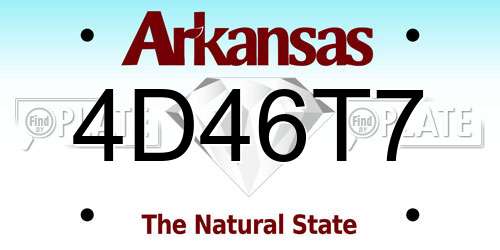 4D46T7 Arkansas License Plate