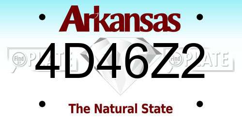 4D46Z2 Arkansas License Plate