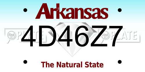 4D46Z7 Arkansas License Plate