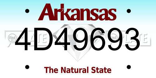 4D49693 Arkansas License Plate