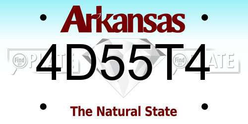 4D55T4 Arkansas License Plate