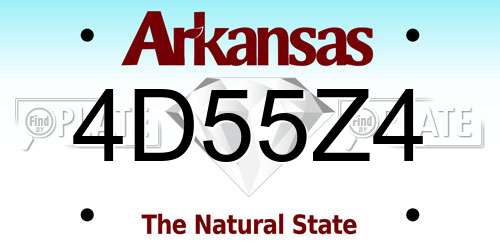 4D55Z4 Arkansas License Plate