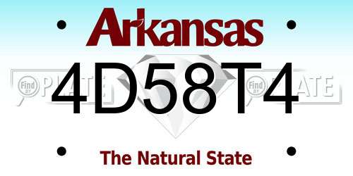 4D58T4 Arkansas License Plate